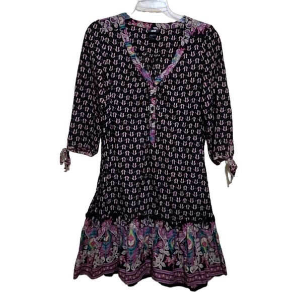 H and M  Black Multicolored Dress Sz  8 - Picture 8 of 10